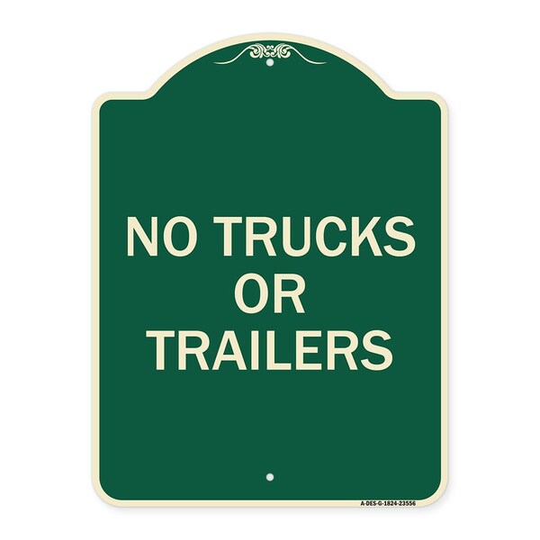 Signmission No Trucks or Trailers Heavy-Gauge Aluminum Architectural Sign, 24" H, G-1824-23556 A-DES-G-1824-23556 - main